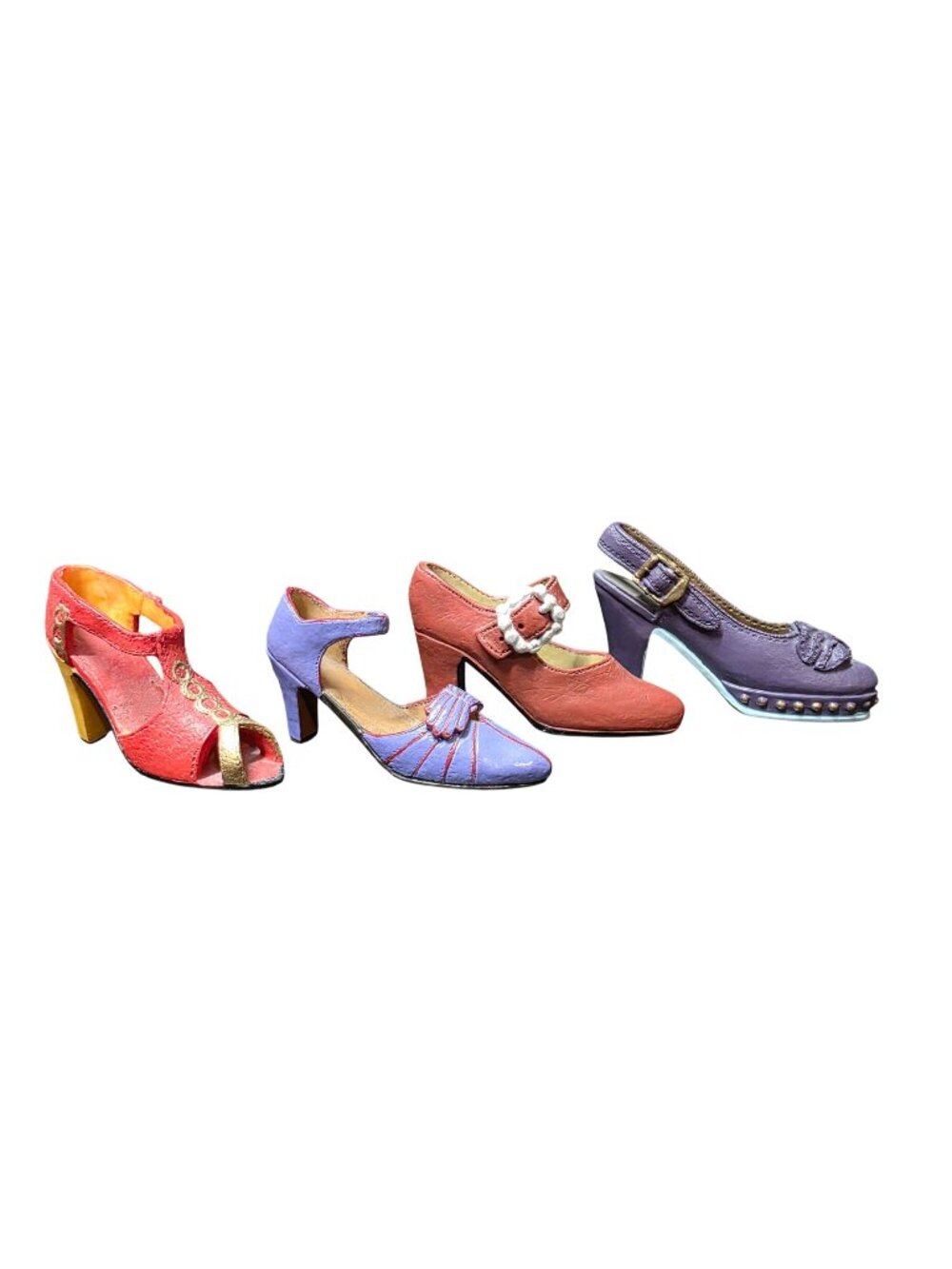 4 Vintage High Heels Women's Mini Shoes Figurine